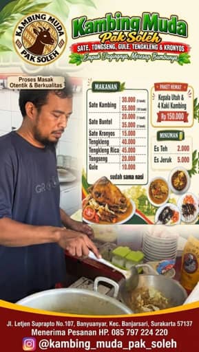 Tengkleng solo Dlidir kambing muda pak soleh